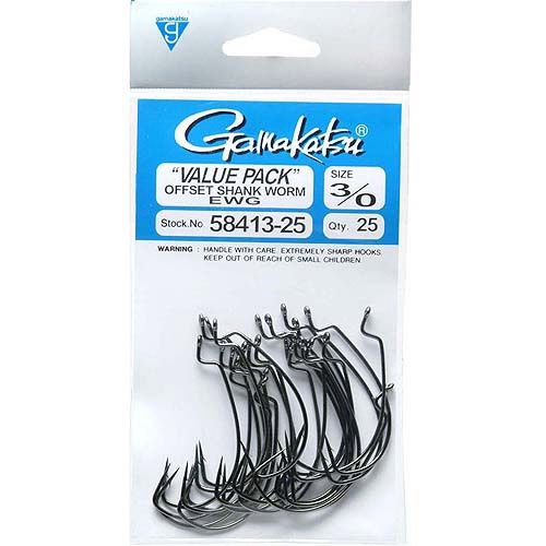 WORM OFFSET EWG NS BLACK 25pcs, Size: 3/0