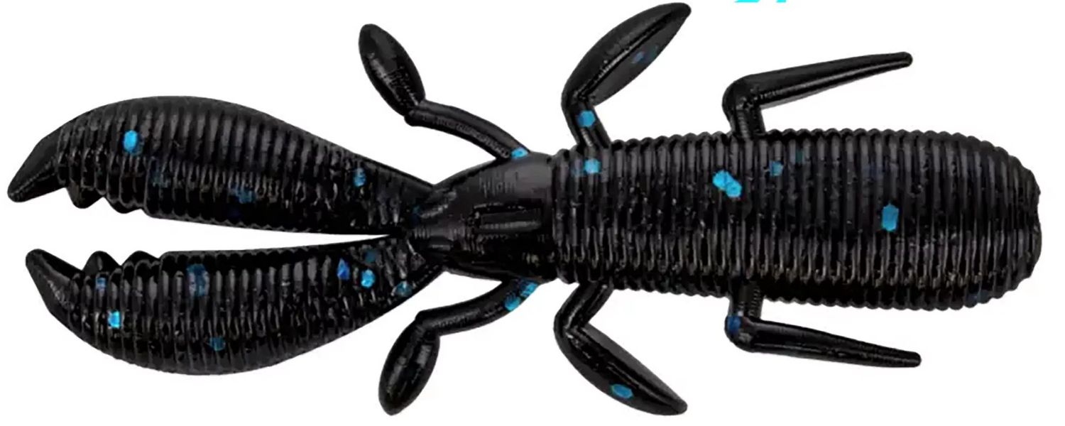 2.5in COVERT CRAW / 10 PACK, Color: black w,large blue flake
