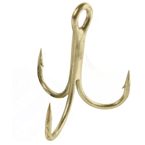 Treble Hook Round Bend - Bronze, Size: 2/0