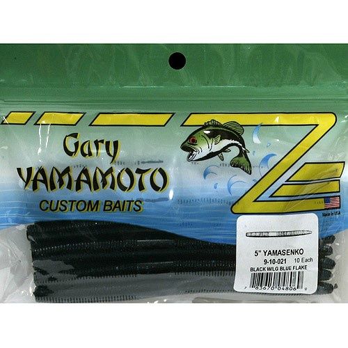 5in SENKO / 10 PACK, Color: BLACK W/ LARGE BLUE FLAKE