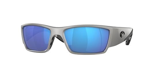 Costa Del Mar Corbina Pro 580G Polarized Sunglasses in Silver Metallic Frame/Blue Mirror Lens