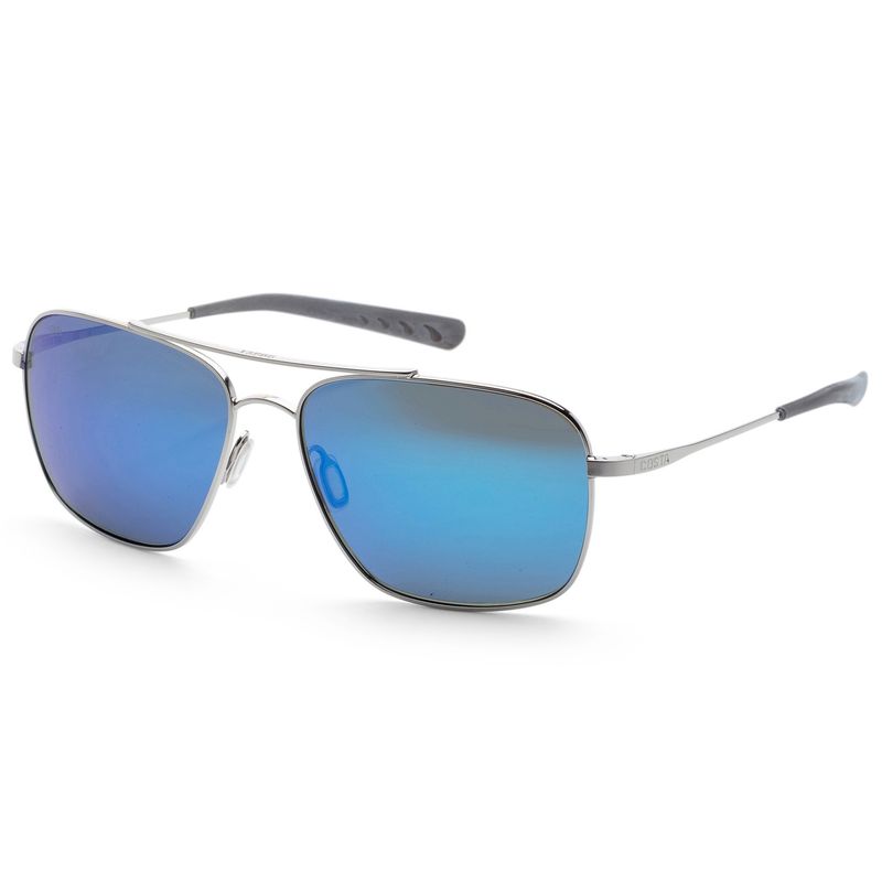 Costa Del Mar Canaveral Sunglasses 600215 - 21 Sh Palladium - Blu Mir 580g Men Grey Oval