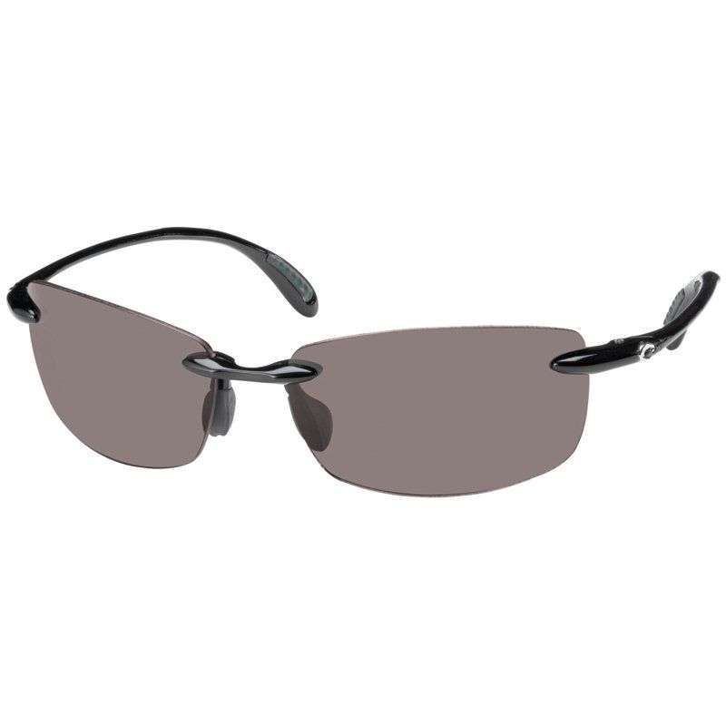 Costa Del Mar Ballast Sunglasses 907102 - 11 Shiny Black - Gray 580p Men Rectangle