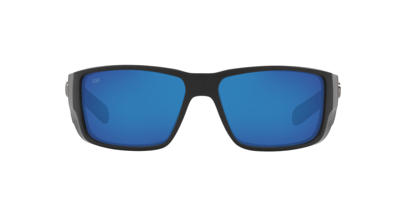 Costa Del Mar Blackfin Pro 580G Polarized Sunglasses in Matte Black Frame/Blue Mirror Lens