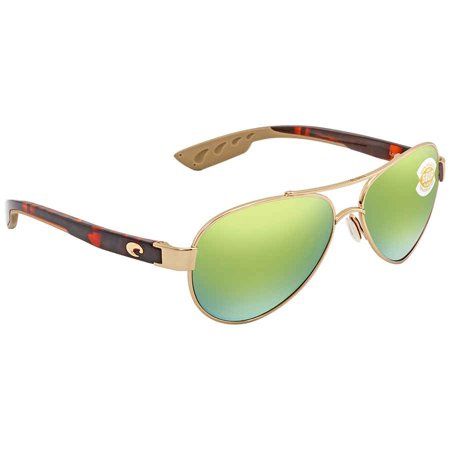 Costa Del Mar Loreto Sunglasses 400611 - 64 Rose Gold - Green Mir 580p Women Pilot
