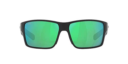 Costa Del Mar Reefton Pro 580G Polarized Sunglasses in Matte Black Frame/Green Mirror Lens
