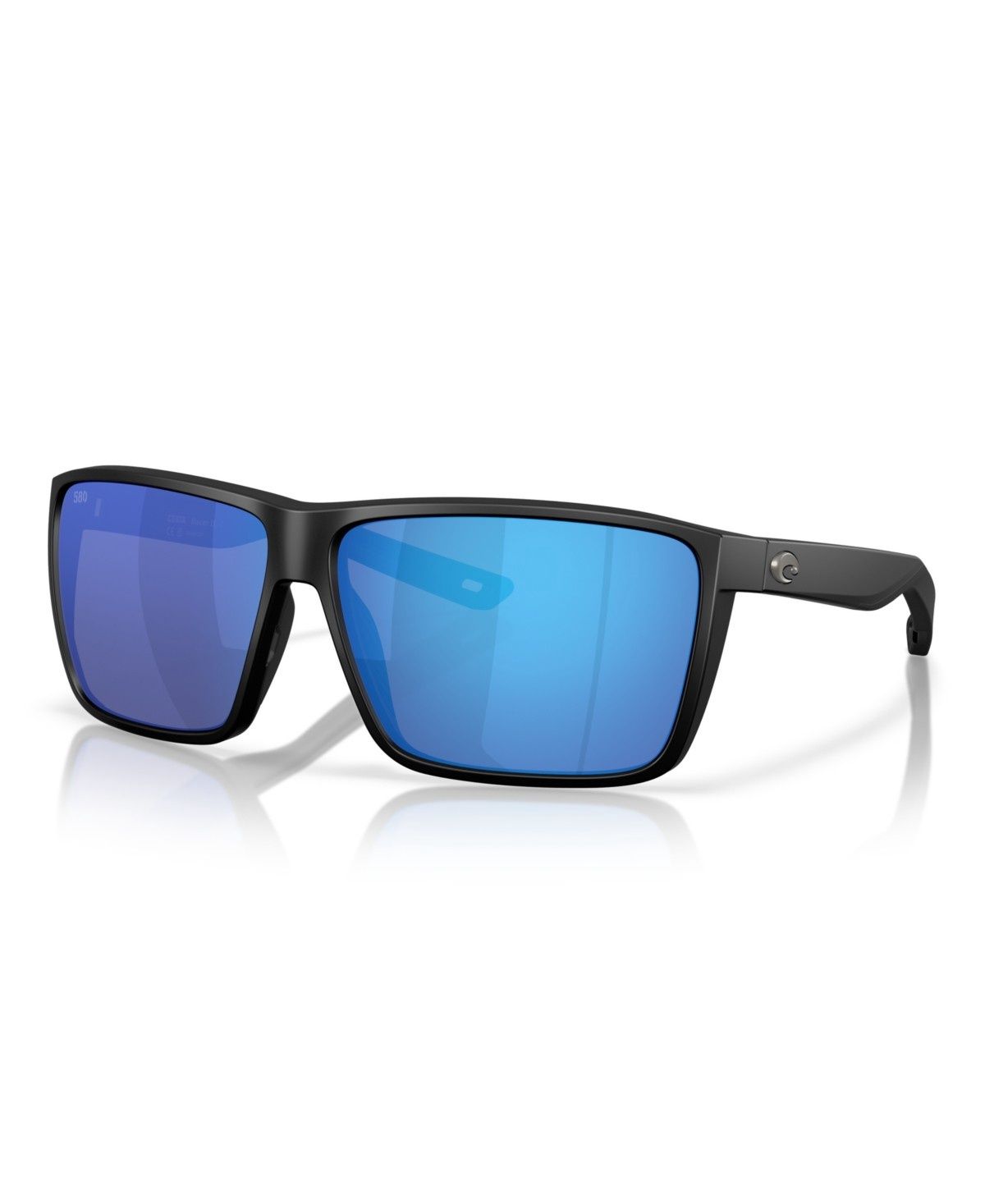 Costa Del Mar Rincon II 580G Polarized Sunglasses in Matte Black Frame/Blue Mirror Lens