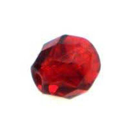 Top Brass Glass Bead 10mm Red - PGB-010ARD