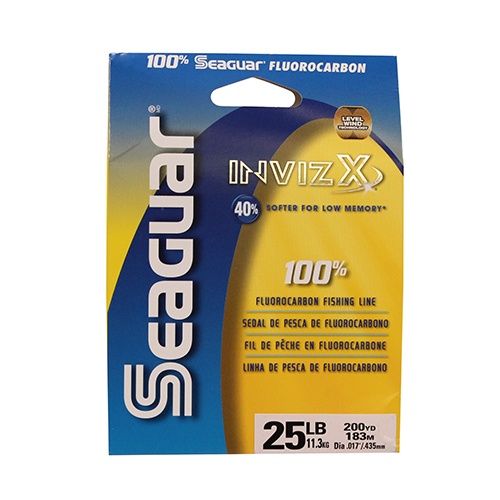 Seaguar InvizX Fluorocarbon Fishing Line – 25 lb test – 200 yards – Clear