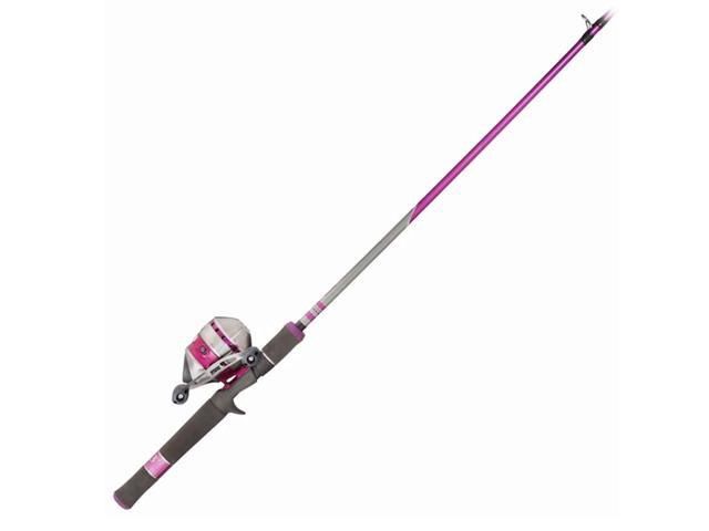 Zebco 33 Spincast Reel and Rod Combo, 6ft 2-PC Durable Fiberglass Pole, QuickSet Anti-Reverse Reel W/ Bite Alert, Pink, 33L602MA.NS4