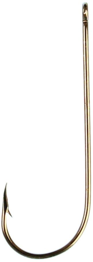 Eagle Claw Aberdeen Hook, Non-Offset, Ringed Eye, Light Wire, Bronze, a-Pack Hooks 214A-10