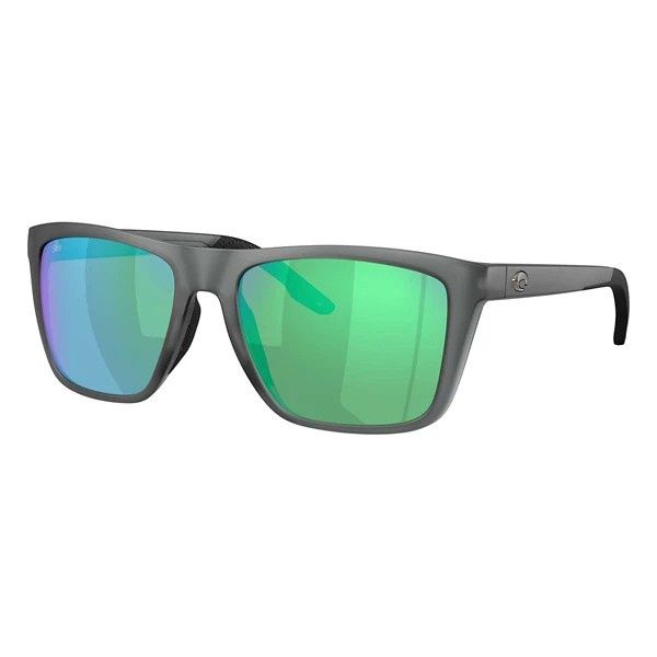 Men's Costa Del Mar Costa Del Mar Mainsail XL Polarized Sunglasses Polarized Sunglasses MATTE GRAY SMOKE/GREEN MIRROR 580 Glass