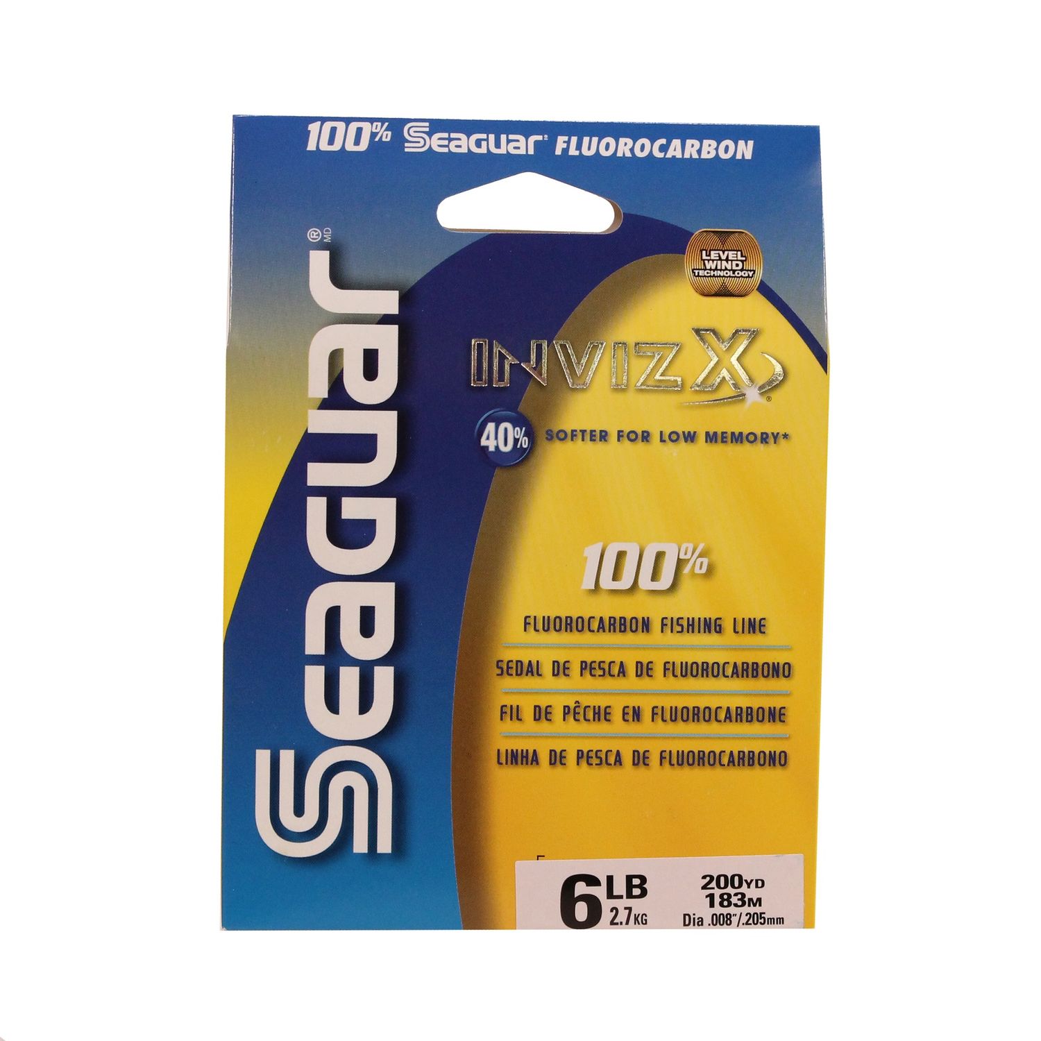 Seaguar Invizx Freshwater 100% Fluorocarbon Fishing Line 6lbs 200yds Break Strength/Length - 06VZ200