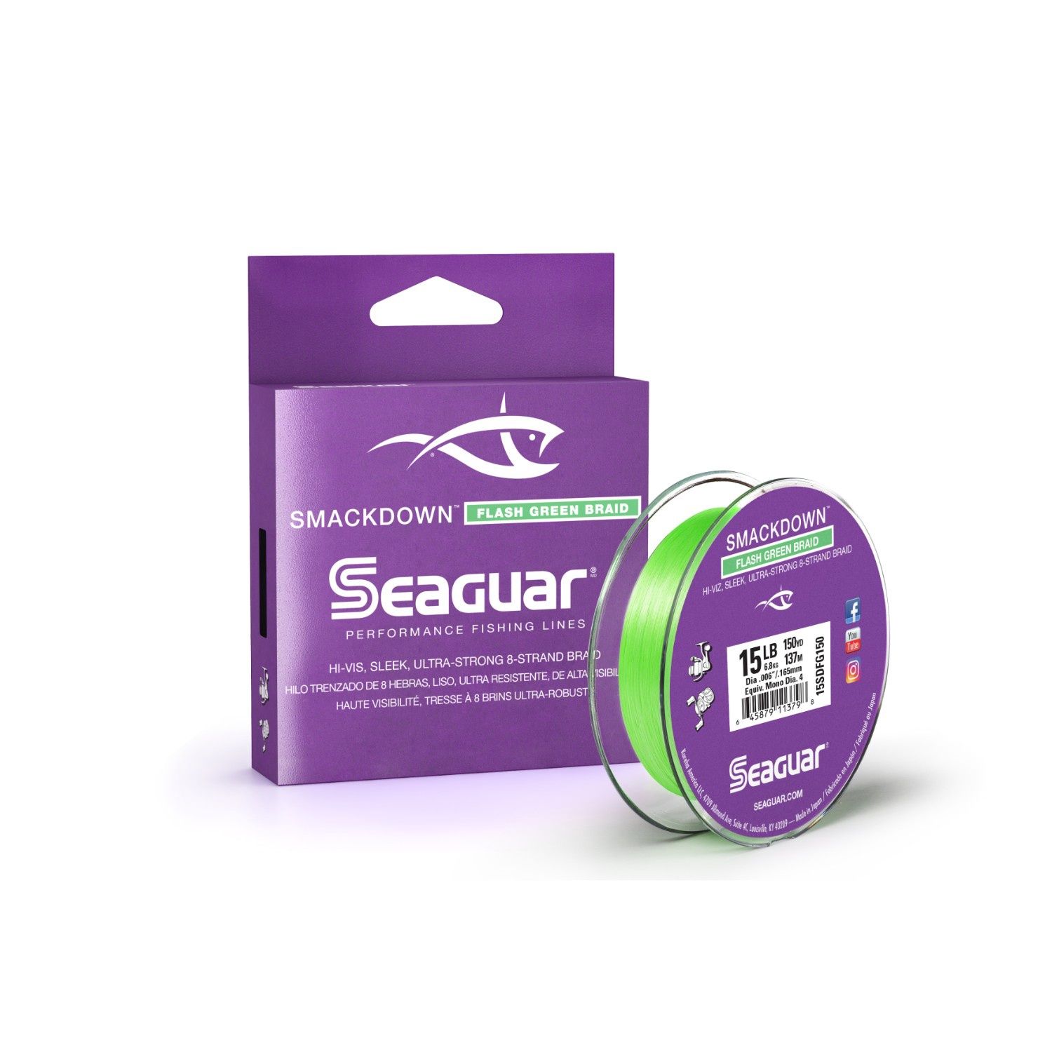 Seaguar Smackdown Braid 30 Lb Flash Green 150 Yd
