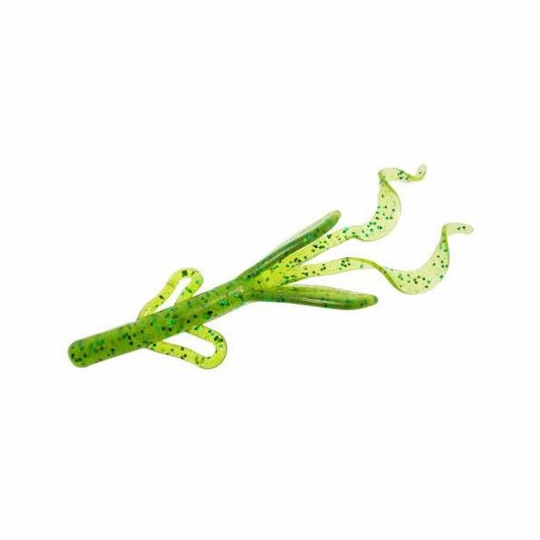 Zoom Baby Brush Hog Creature Bait, 12 Pack, 4in, Kudzu, 042102X