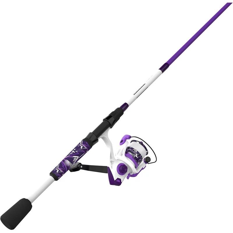 Zebco Roam Spinning Reel and Rod Combo, 6ft 6in 2-PC Fiberglass Pole, Split ComfortGrip Handle, Soft-Touch Handle Knob, SZ 30 Reel, Purple, ROAMPR3066