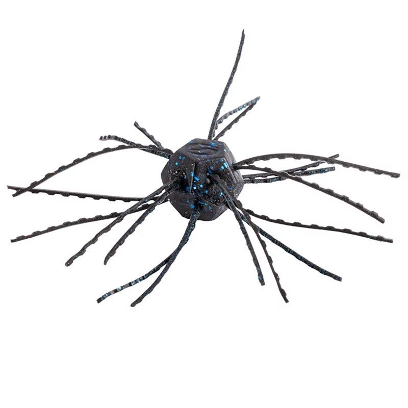 Strike King Tumbleweed Salted Softbait, 4 Pack, 3in, Black/Blue, 12-36259