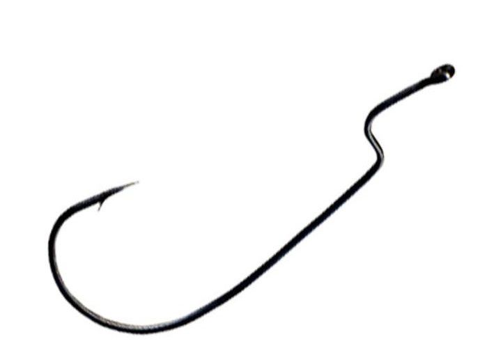 Owner Hooks Oversize Worm Hook with Cutting Point, Forged Shank, Z Bend, Black Chrome, Size 7/0, 5 per Pack, 5110-171