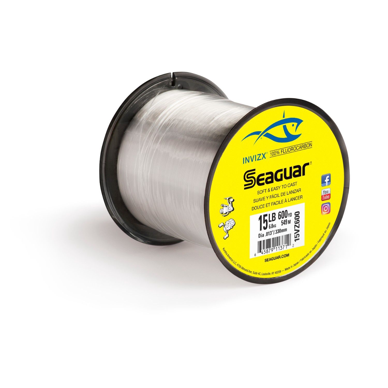 Seaguar InvizX Fishing Line, 600 Yards, 20 Lbs, 20VZ600