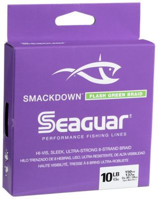 Seaguar Smackdown Flash Green Braid Fishing Line, 150 Yards, 65 Lbs, 65SDFG150