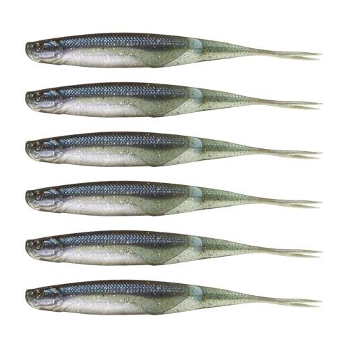 6th Sense Shindo Soft Plastic Minnow for Bass Fishing | Realistic Rolling Action, Kicking Tail and Lifelike Movement (Fresh Water, Ghost Minnow, 6in.
