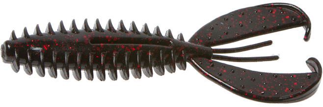 Zoom Z-Craw, 6 Pack, 4.5in, Black Red Glitter, 127001X