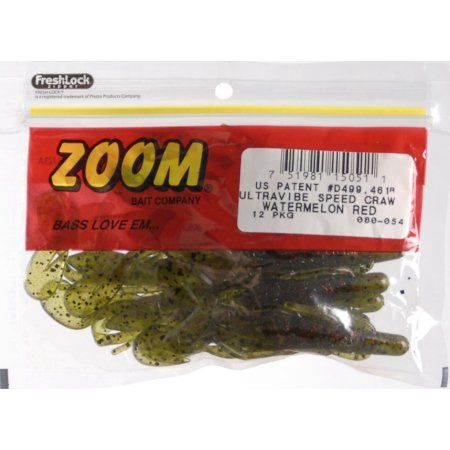 Zoom Ultra Vibe Speed Craw Watermelon Red Soft Plastic Jig Trailer