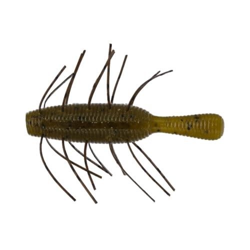 Gary Yamamoto Fuzzy Nuki - 2.5" Green Pumpkin Black Flake (5 pack)