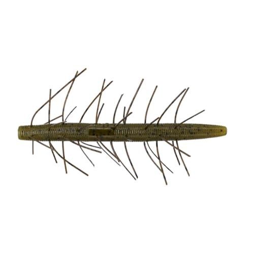 Gary Yamamoto Fuzzy Senko - 4" Green Pumpkin Black Fleck (5 pack)