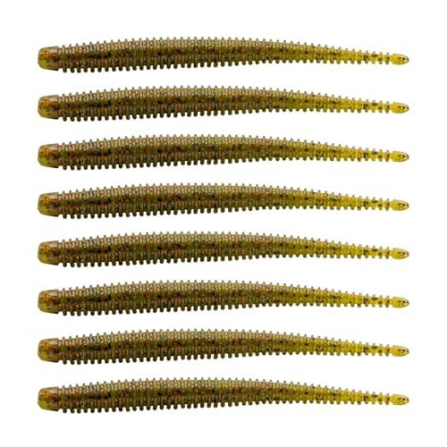 6th Sense Bamboosa 5.3 – Ribbed Body, Glide Action, Salt-Infused – 5.3 Inch – 8 Pack (Watermelon Red Pro)