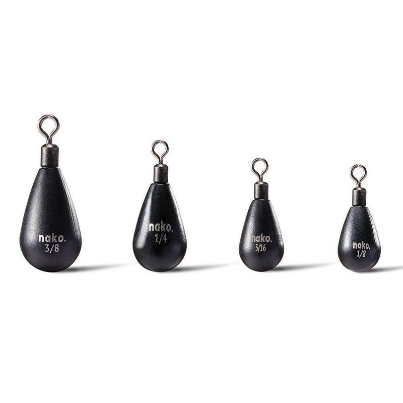 97% Density Tungsten Free Rig Tear Drop Shot Weights | 5 Pack | Round Eye Free Rig Weights - 1/2 Oz