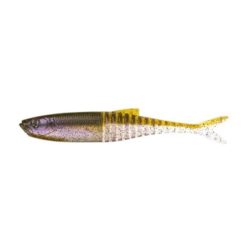6th Sense – Jigsaw Minnow 4.8 Soft Plastic Swimbait Trailer for Vibrating Jigs, Ribbed Paddle Tail Bass Fishing Bait