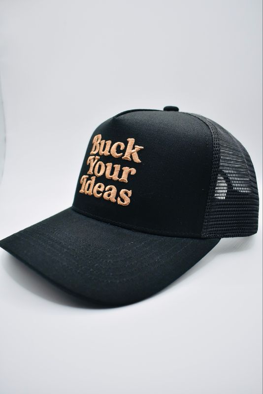 Buck Your Ideas Black / Tan Trucker Cap