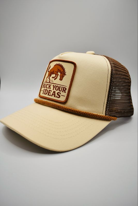 Buck Your Ideas Bucking Patch Brown / Cream Trucker Cap