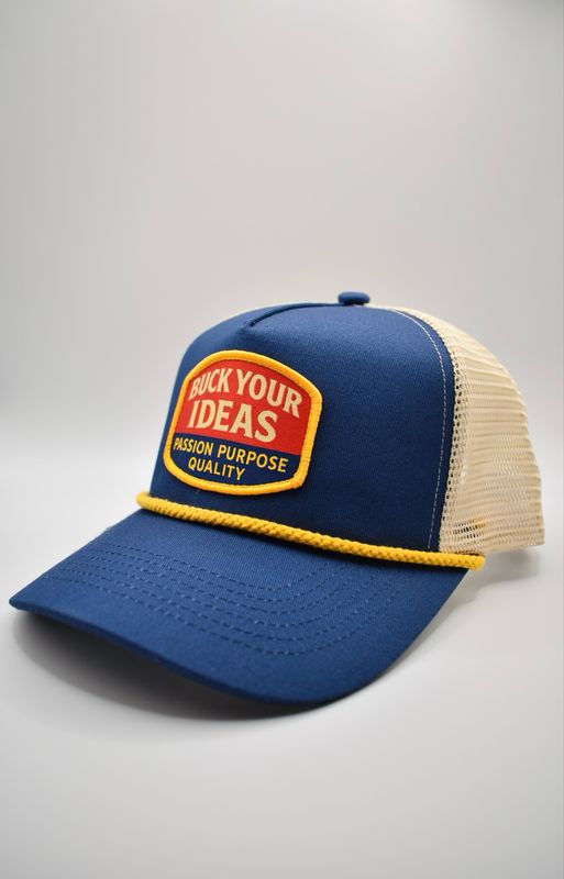 Buck Your Ideas Classic Patch Blue / Yellow / Grey Trucker Cap