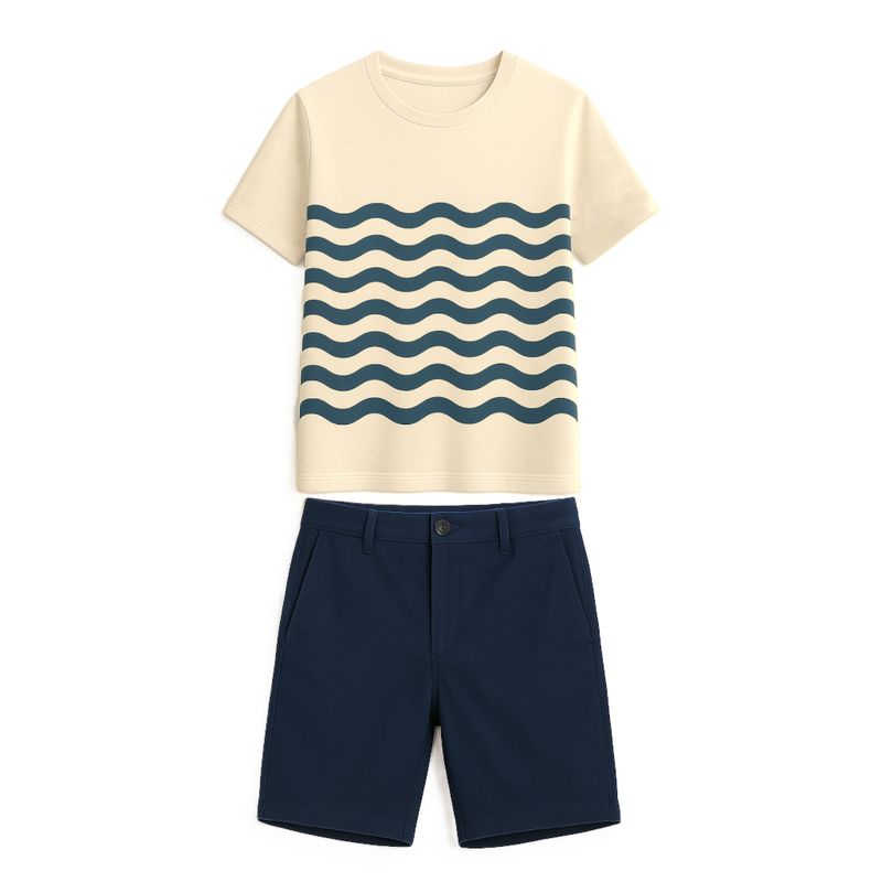 Uniforme Homme Standard Fit Crème,bleu