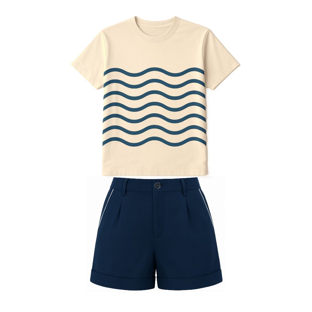 Uniforme Femme Fine Fit Crème,bleu