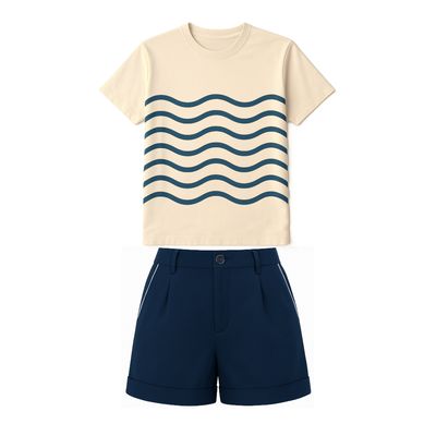 Uniforme Femme Fine Fit Crème,bleu