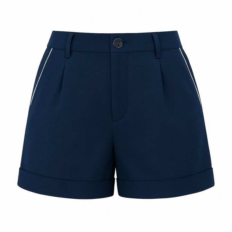 Short Standard Femme Bleu Marin (crème)