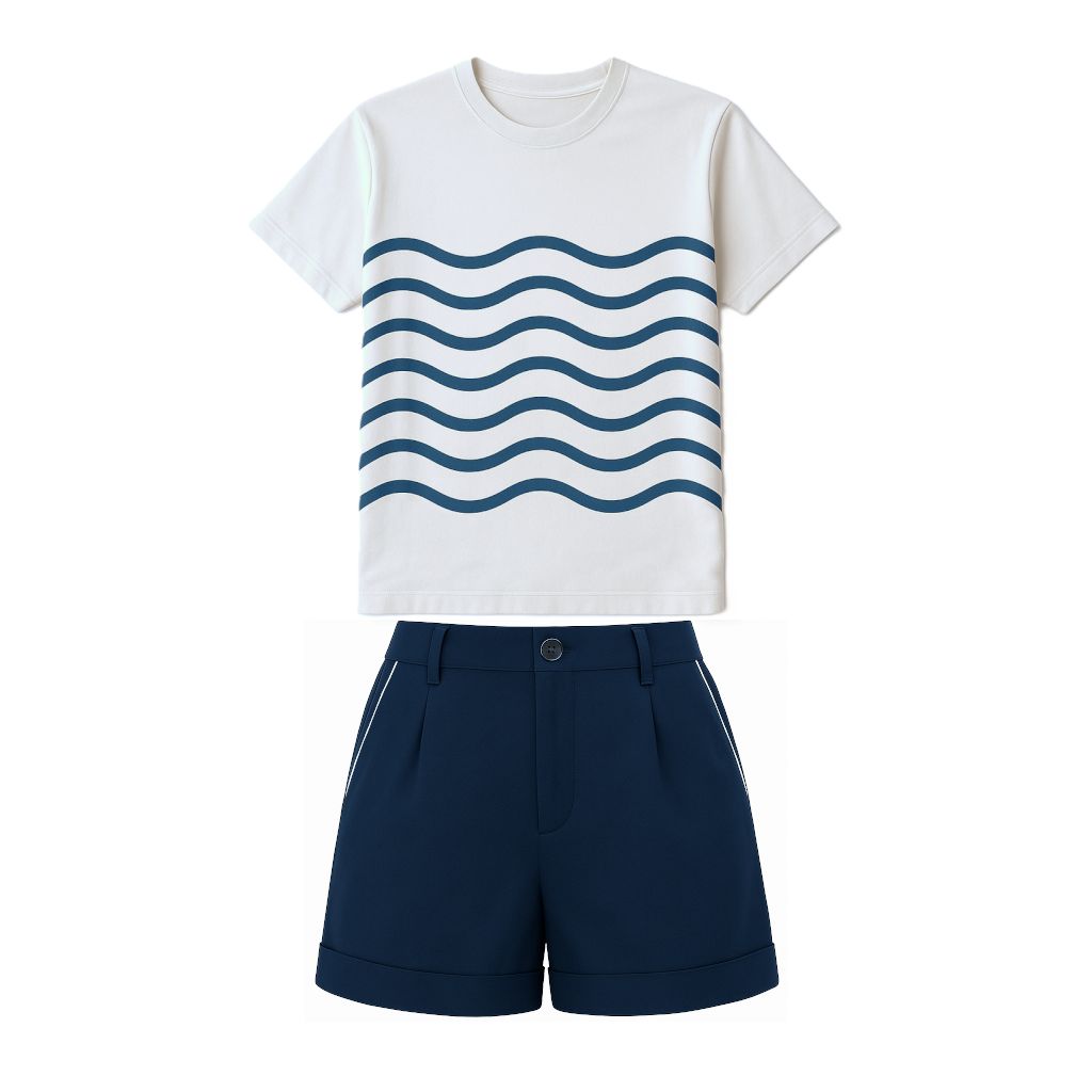 Uniforme Femme Fine Fit Blanc,bleu
