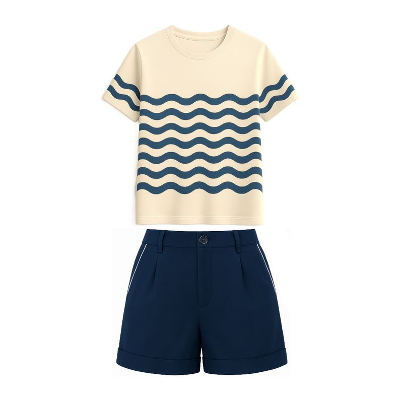 Uniforme Femme Standard Crème,bleu