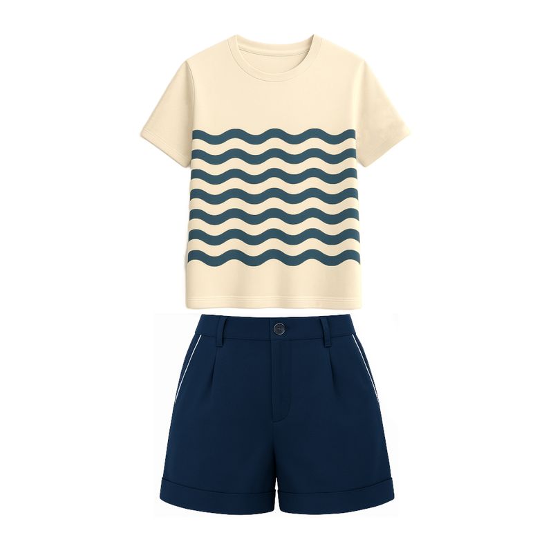 Uniforme Femme Standard Fit Crème,bleu