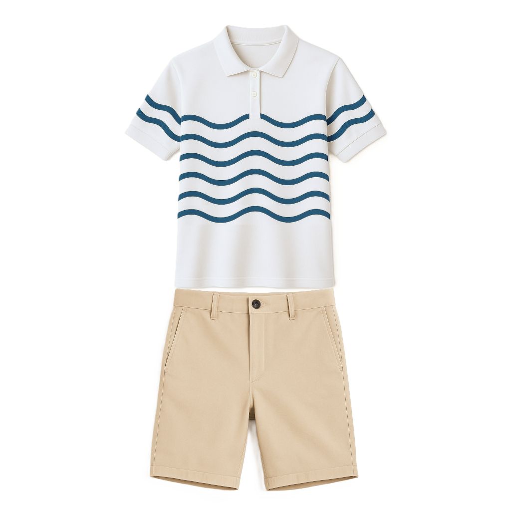 Uniforme Homme Polo Fine Blanc,beige