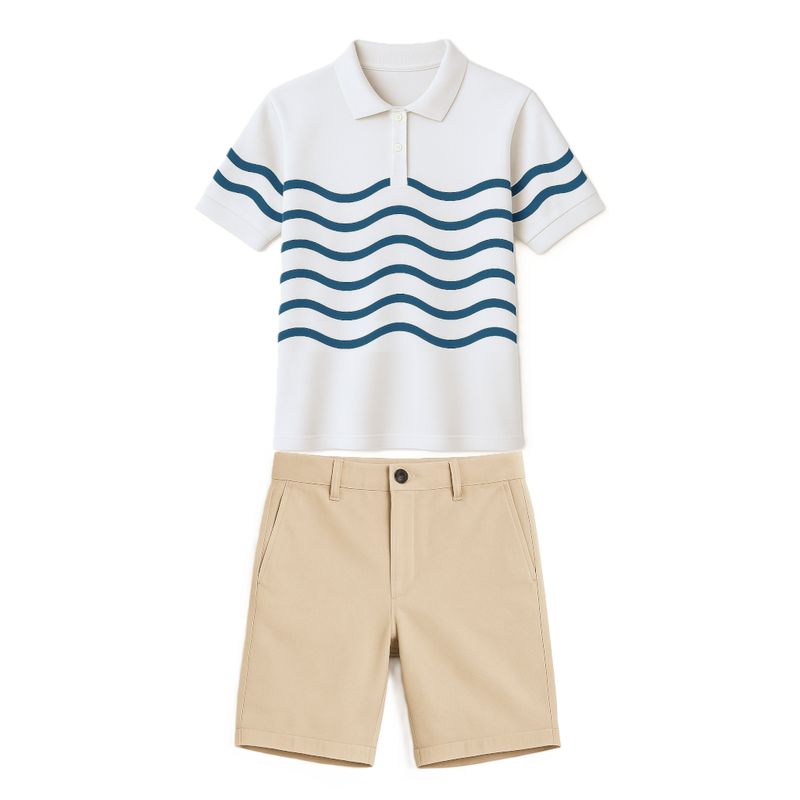 Uniforme Homme Polo Fine Blanc,beige