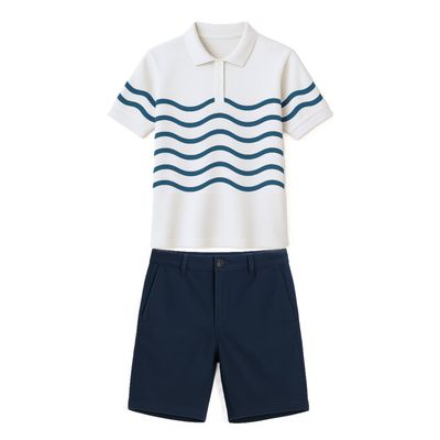 Uniforme Homme Polo Fine Blanc,bleu