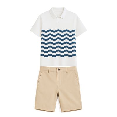 Uniforme Homme Polo Standard Fit Blanc,beige