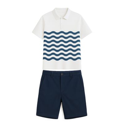 Uniforme Homme Polo Standard Fit Blanc,bleu