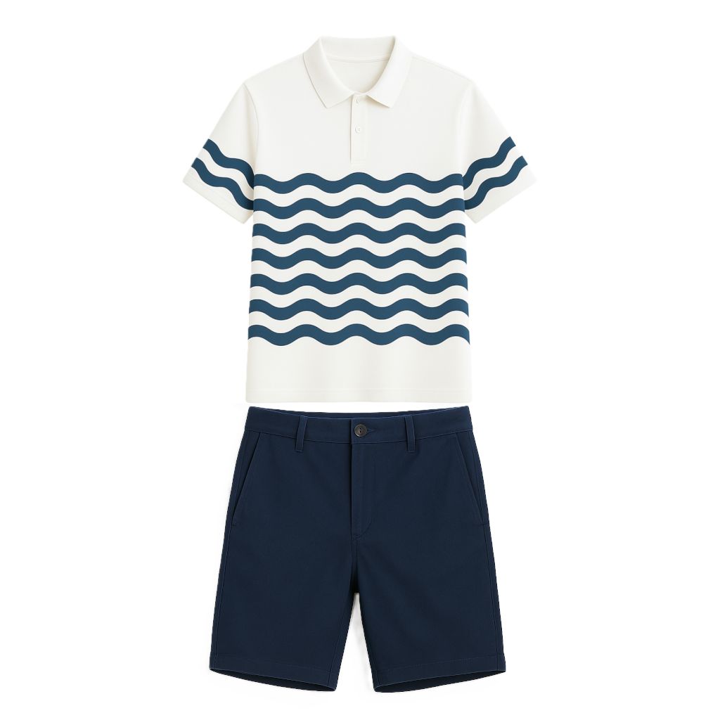 Uniforme Homme Polo Standard Blanc,bleu
