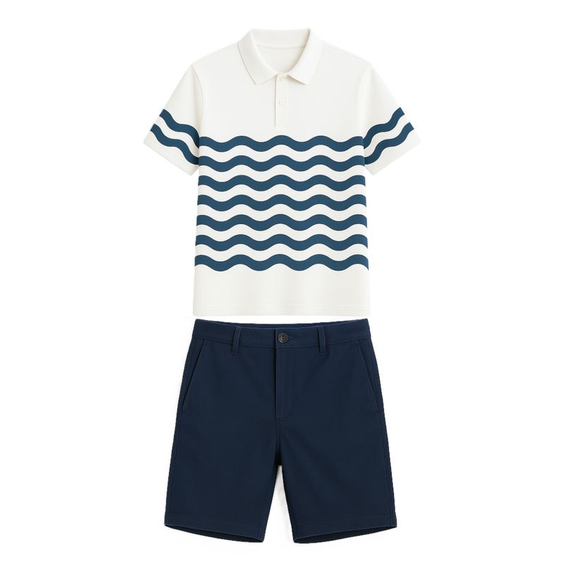 Uniforme Homme Polo Standard Blanc,bleu