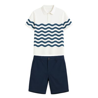Uniforme Homme Polo Standard Blanc,bleu